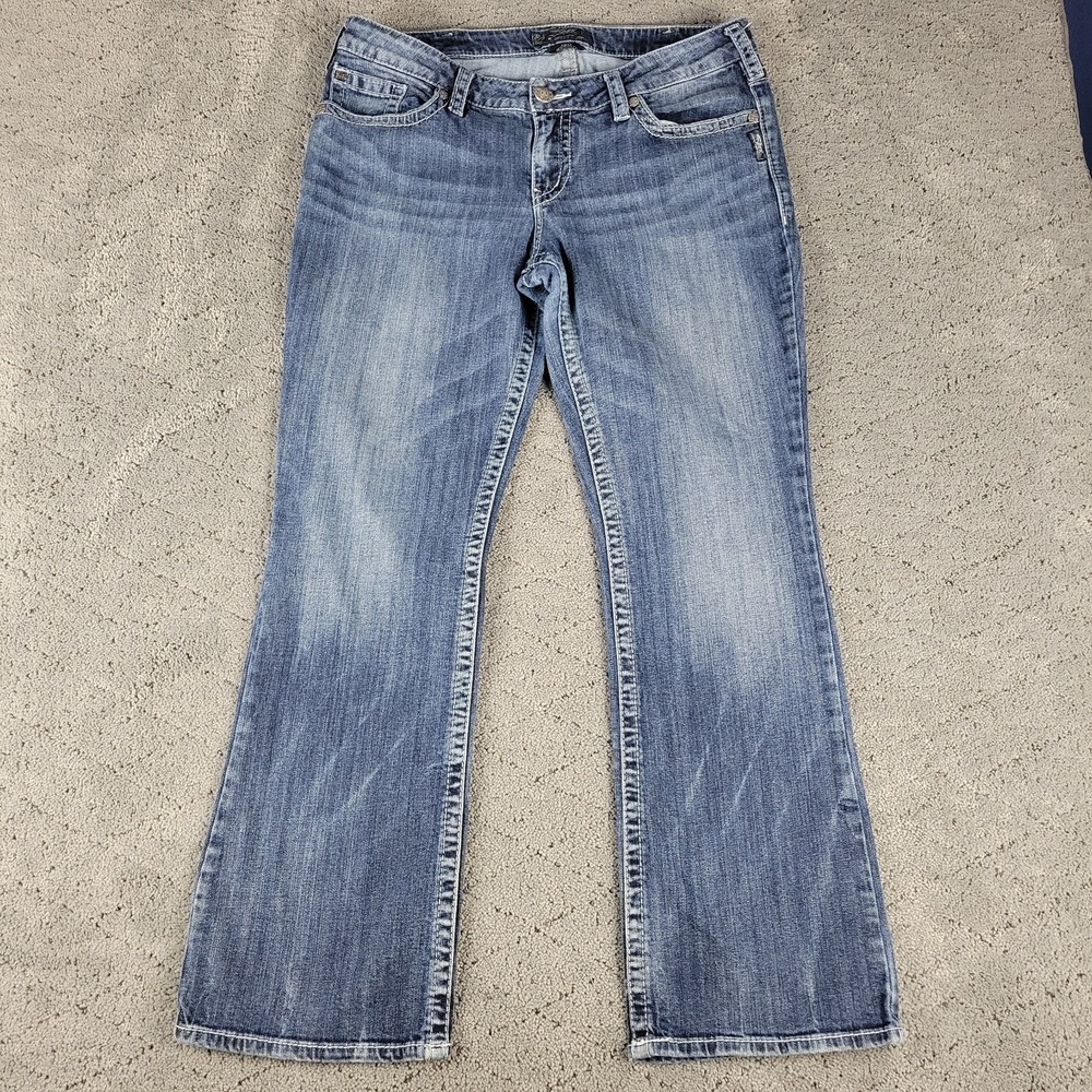 Silver Jeans Womens 36x29 Blue Aiko Bootcut Mid Rise Medium Wash Cowgirl Denim